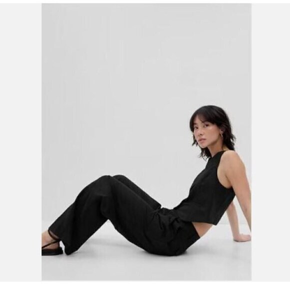 GAP High Rise Pleated Linen Cotton Wide-Leg Pants 6 PETITE #541190 RT$90 NEW - Picture 3 of 16